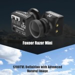 Foxeer Razer Mini Camera 2.1mm Lens 1200TVL 4:3 PAL/NTSC Carbon Fiber 4.5V-25V Input Voltage for Racing Drone Accessories